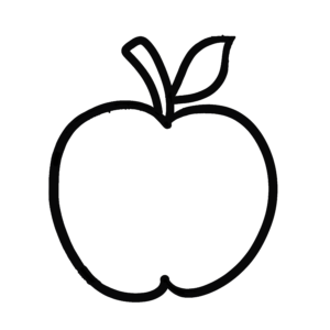 Handgezeichneter Apfel als Icon für Lifestyle