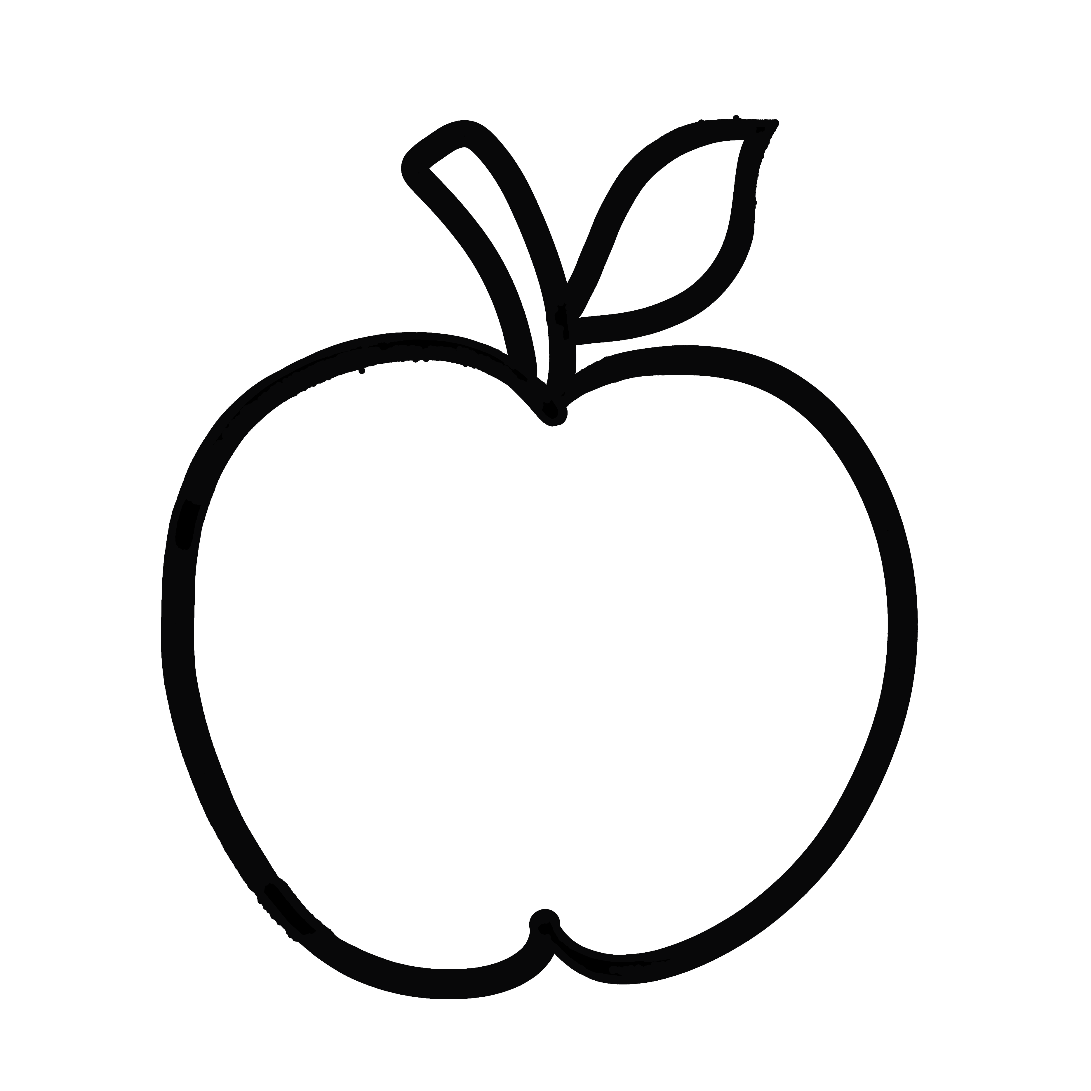 Handgezeichneter Apfel als Icon für Lifestyle